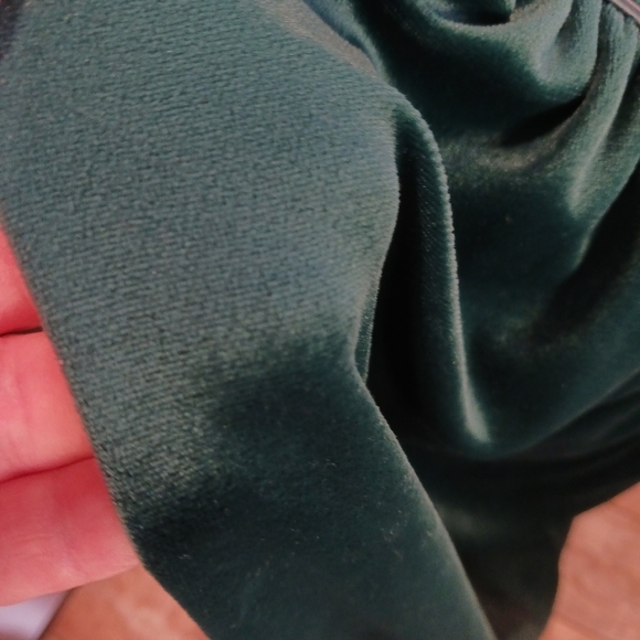 Vintage Women Velour Nightgown Robe Studio 36 Green Floral - Picture 5 of 6